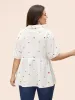 Cotton Geometric Embroidery Tunic Blouse sold by Bloomchic