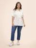 Cotton Geometric Embroidery Tunic Blouse sold by Bloomchic