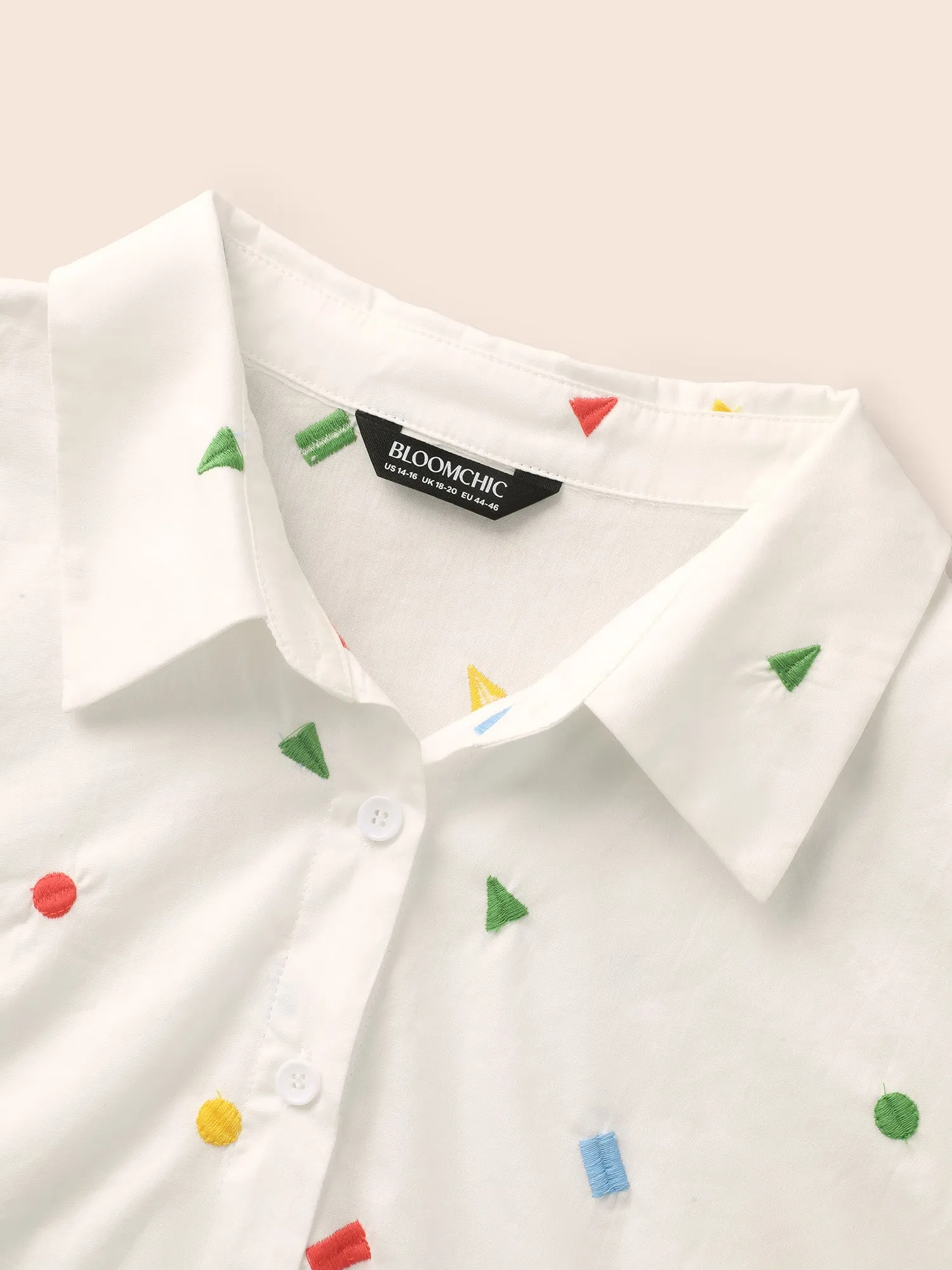 Cotton Geometric Embroidery Tunic Blouse sold by Bloomchic product image thumbnail 5