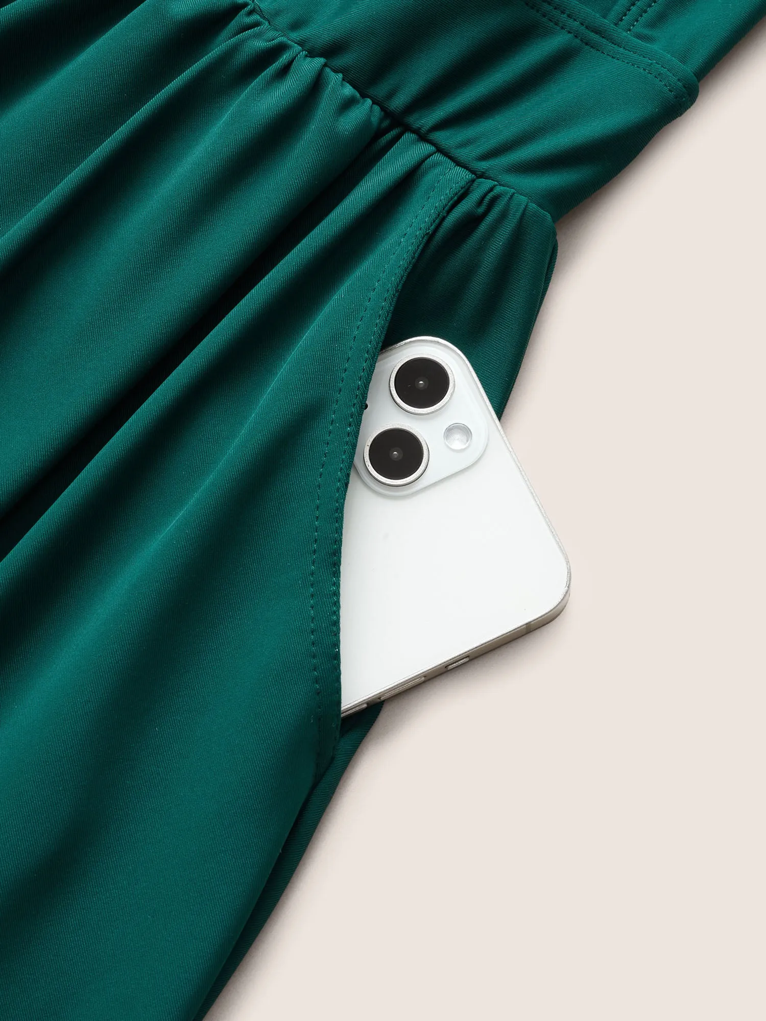 Solid Pocket Ruched Drawstring Swim Dress sold by Bloomchic product image thumbnail 5