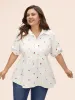 Cotton Geometric Embroidery Tunic Blouse sold by Bloomchic