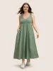 Surplice Neck Patched Pocket Maxi Dress sold by Bloomchic