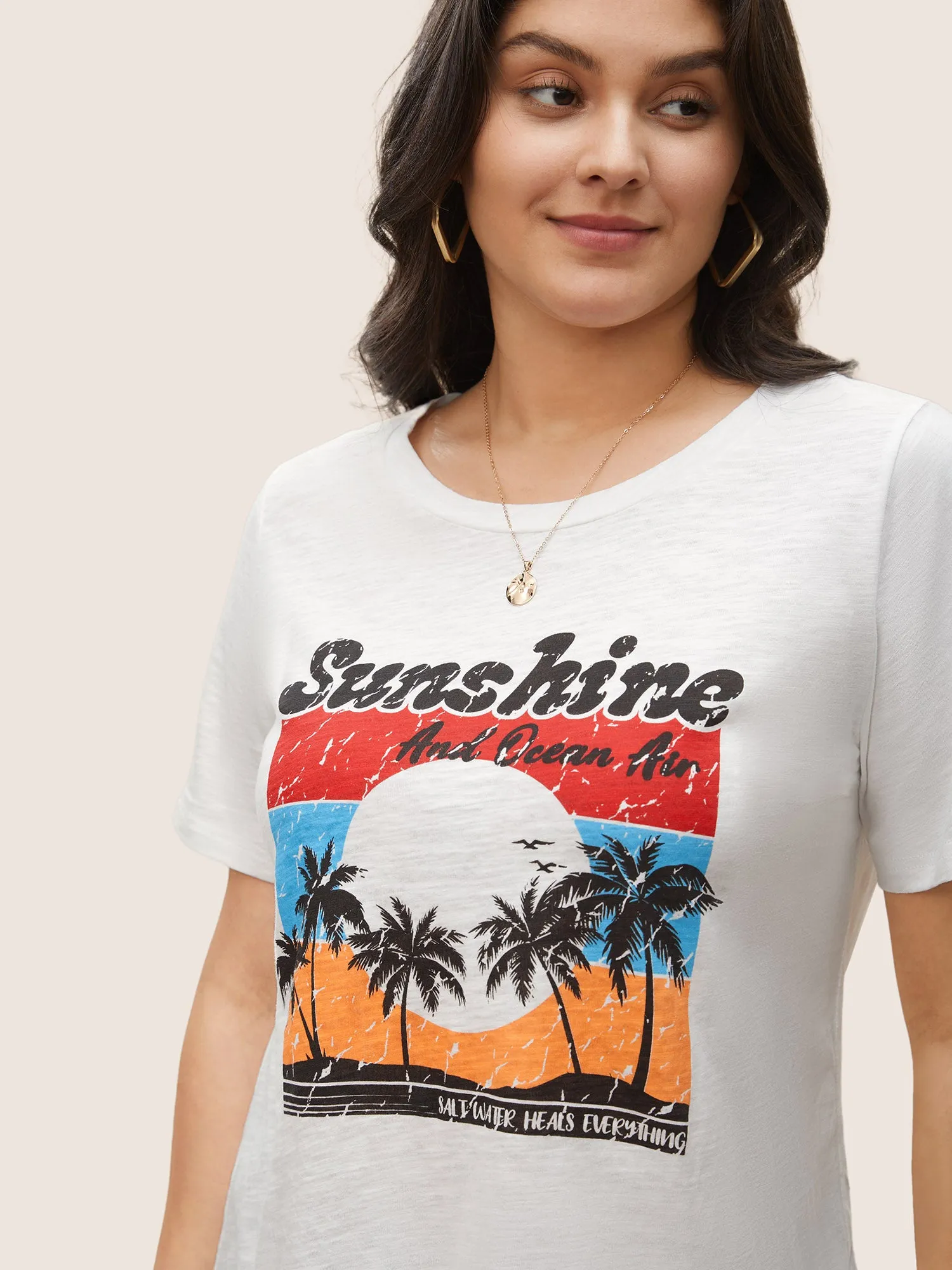 Vacation Graphic Round Neck T-shirt sold by Bloomchic product image thumbnail 4