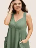 Surplice Neck Patched Pocket Maxi Dress sold by Bloomchic