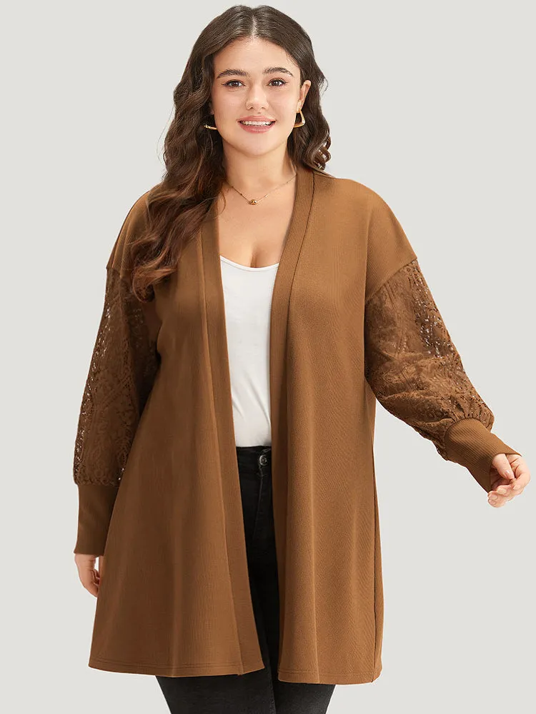 Halloween Plain Patchwork Lace Open Front Kimono sold by Bloomchic