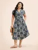 Boho Print Cap Sleeve Belted Dress sold by Bloomchic