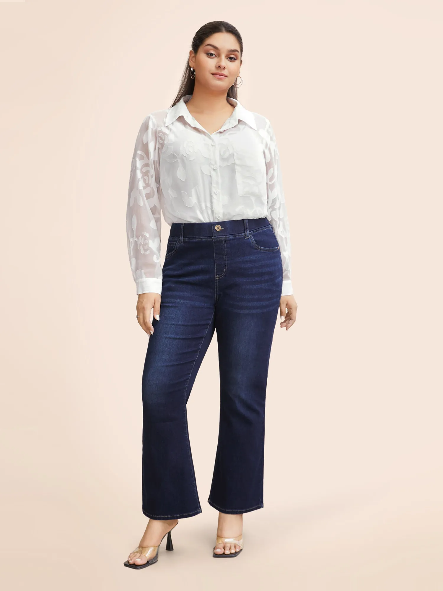 Shirt Collar Floral Mesh Blouse sold by Bloomchic product image thumbnail 5