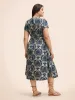 Boho Print Cap Sleeve Belted Dress sold by Bloomchic
