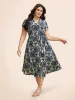 Boho Print Cap Sleeve Belted Dress sold by Bloomchic