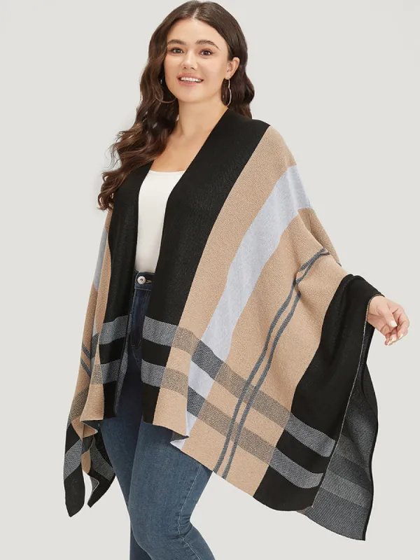 Multi-wear Plaid Shawl Cardigan sold by Bloomchic
