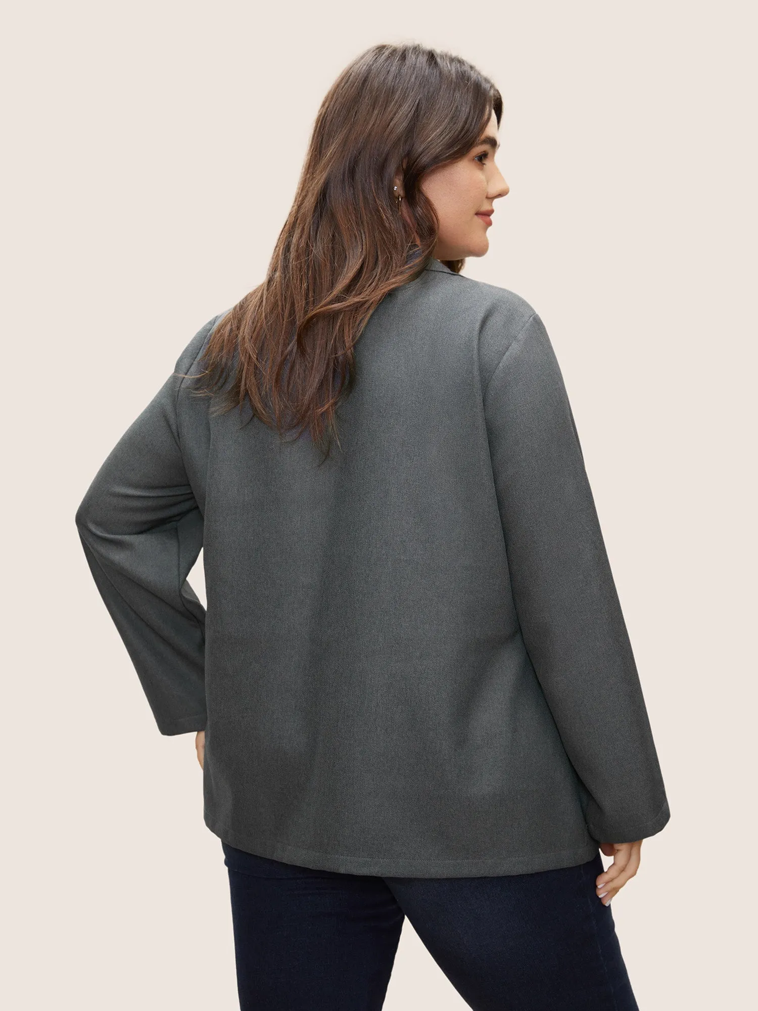 Solid Zipper Button Detail Tab Sleeve Jacket sold by Bloomchic product image thumbnail 5