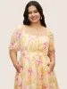 Watercolor Floral Cross Straps Gathered Dress sold by Bloomchic