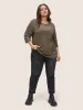 Solid Pleated Detail Round Neck T-shirt sold by Bloomchic