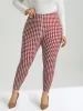 Christmas Houndstooth Elastic Waist High Rise Leggings sold by Bloomchic