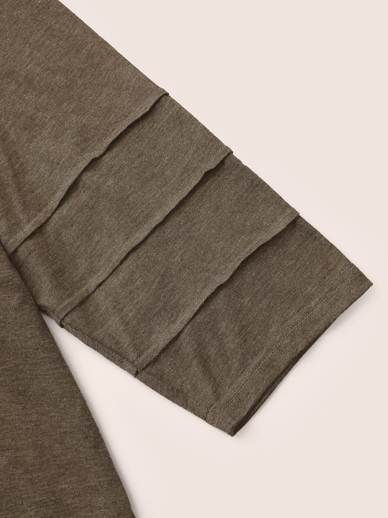 Solid Pleated Detail Round Neck T-shirt sold by Bloomchic product image thumbnail 5