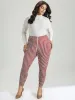 Christmas Houndstooth Elastic Waist High Rise Leggings sold by Bloomchic