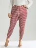 Christmas Houndstooth Elastic Waist High Rise Leggings sold by Bloomchic