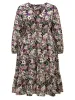 Floral Gathered Ruffle Layered Hem Dress sold by Bloomchic