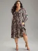 Floral Gathered Ruffle Layered Hem Dress sold by Bloomchic