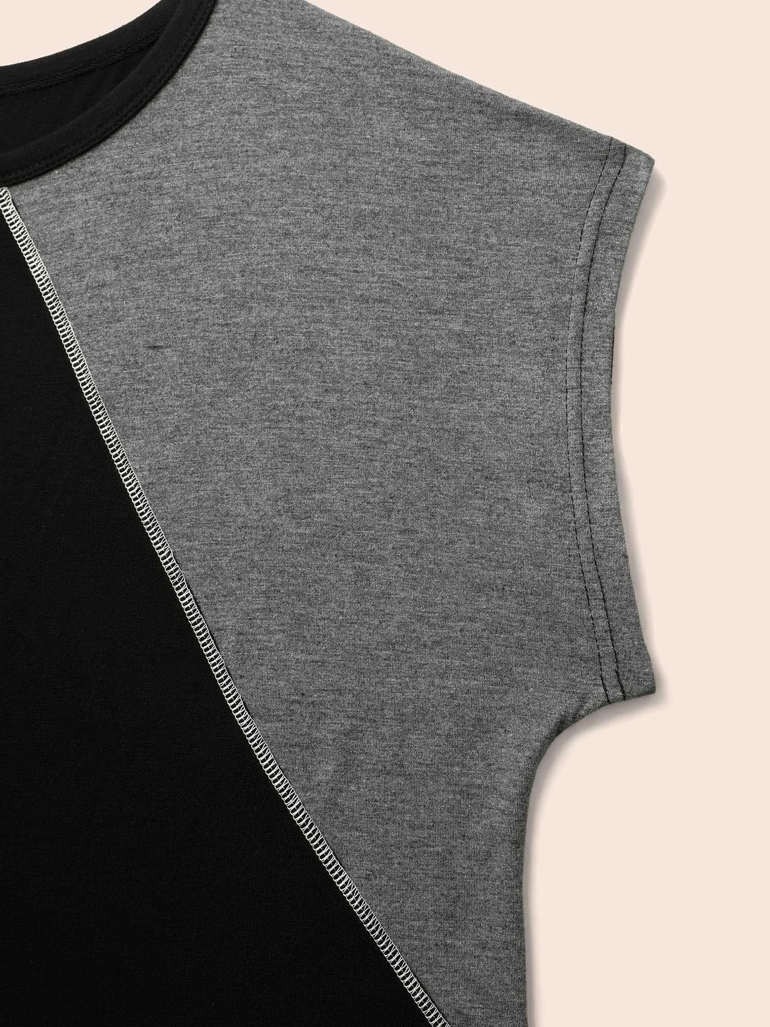 Color Block Contrast Binding Batwing Sleeve T-shirt sold by Bloomchic product image thumbnail 5