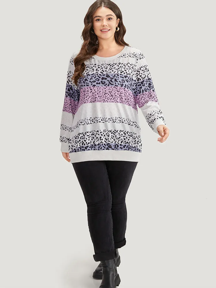 Colour Leopard Print Crew Neck Sweatshirt sold by Bloomchic product image thumbnail 4