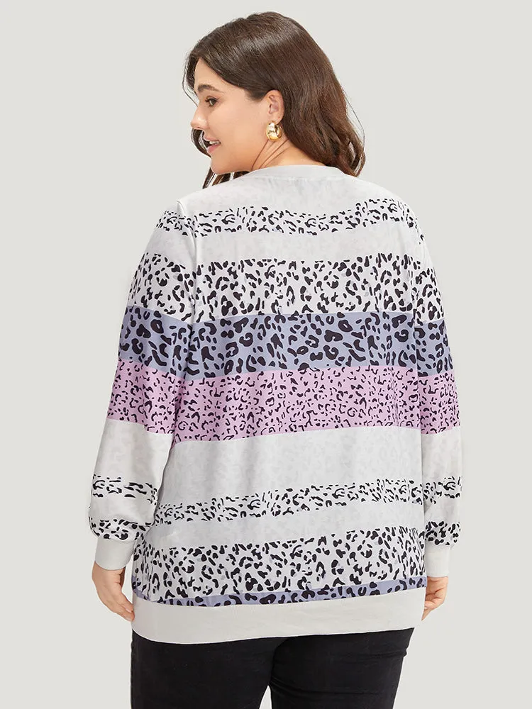 Colour Leopard Print Crew Neck Sweatshirt sold by Bloomchic product image thumbnail 2