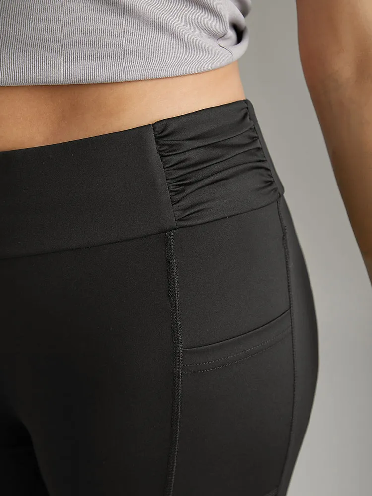 Plain Ruched Side Pocket Wideband Waist Leggings sold by Bloomchic product image thumbnail 5