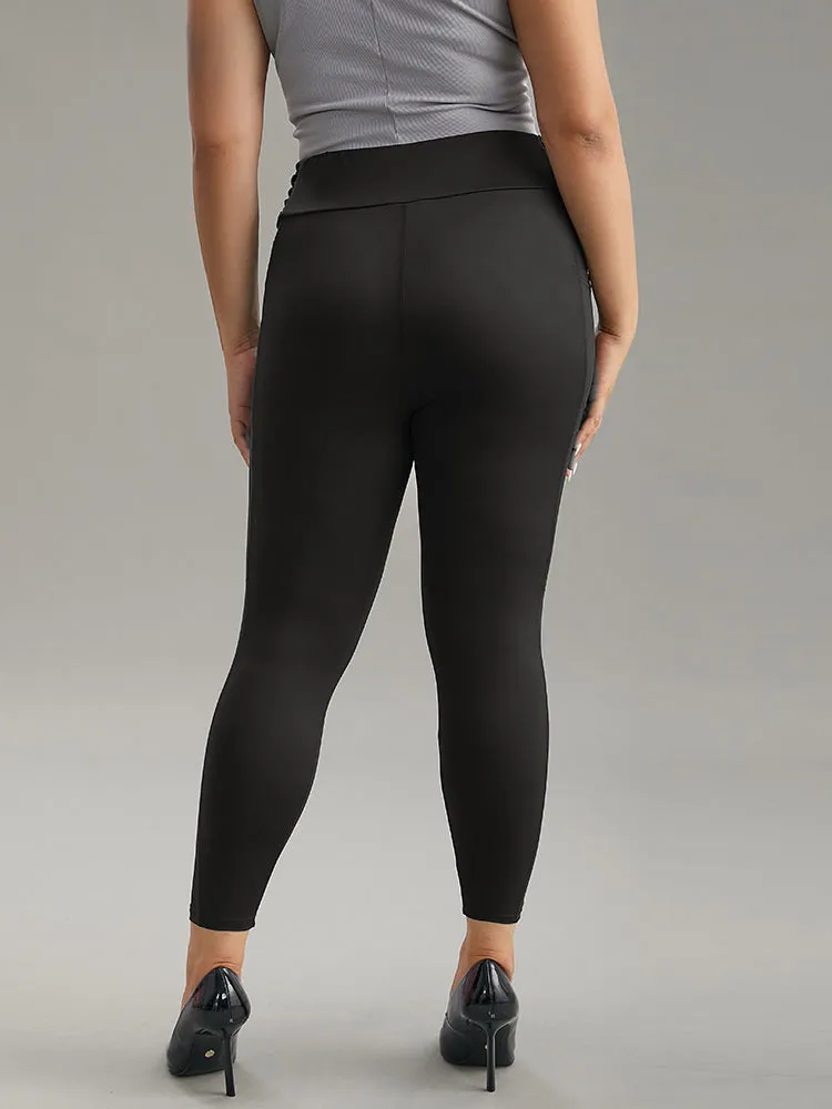 Plain Ruched Side Pocket Wideband Waist Leggings sold by Bloomchic product image thumbnail 2