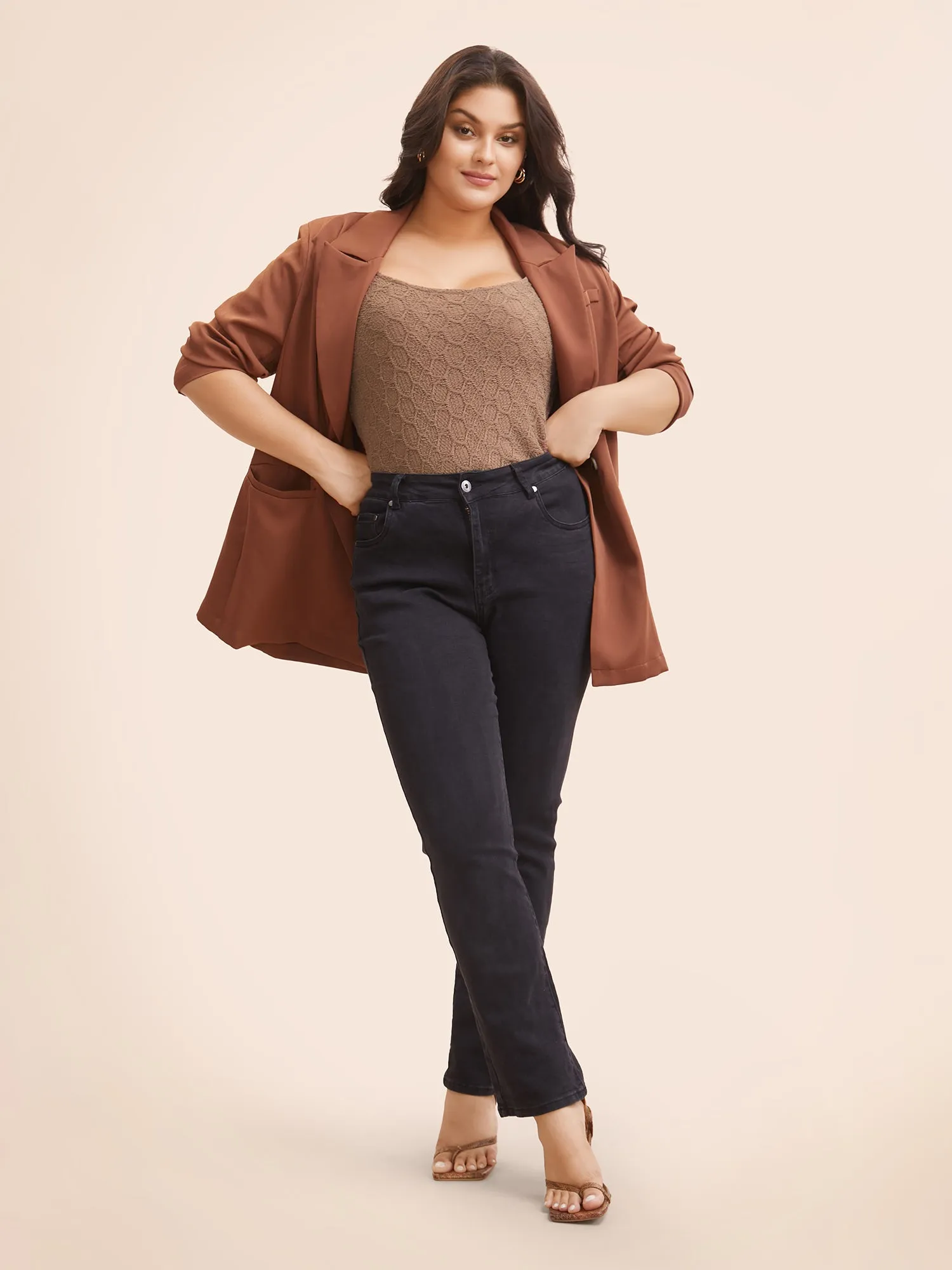 Plain Textured U Neck T-shirt sold by Bloomchic product image thumbnail 3