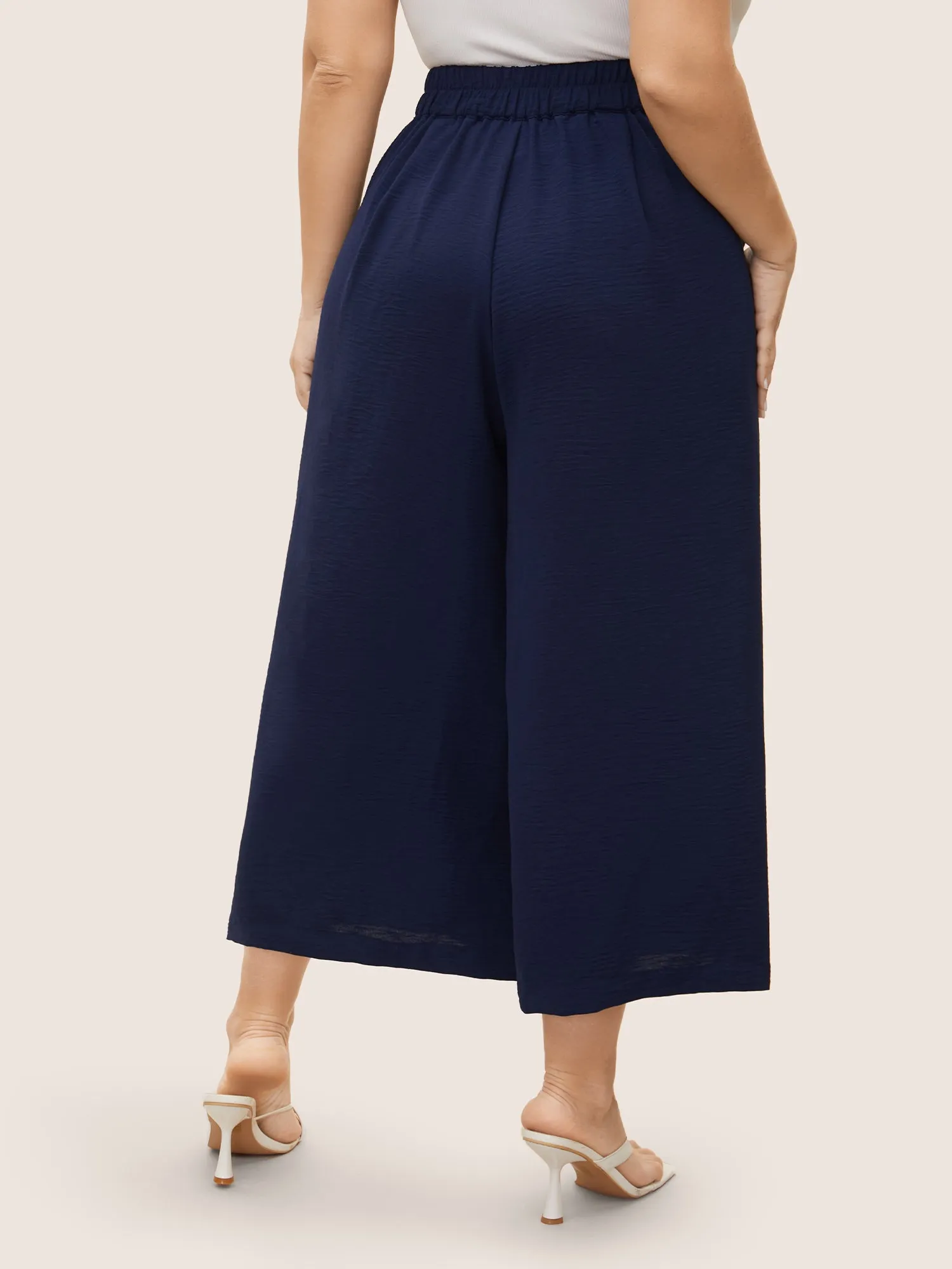 Solid Button Up Gathered Wide Leg Pants sold by Bloomchic product image thumbnail 3