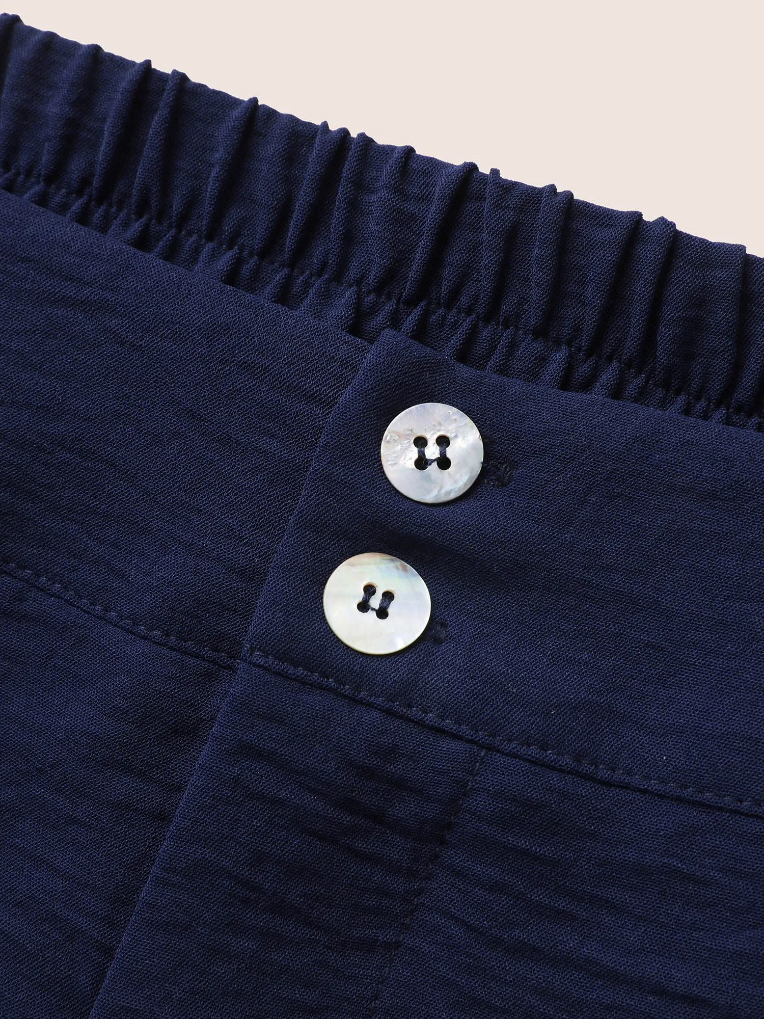 Solid Button Up Gathered Wide Leg Pants sold by Bloomchic product image thumbnail 5