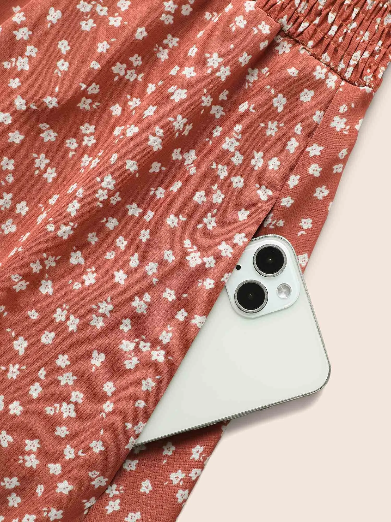 Ditsy Floral Shirred Ruffle Sleeve Midi Dress sold by Bloomchic product image thumbnail 5