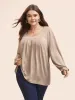 Round Neck Heather Pleated T-shirt sold by Bloomchic