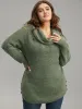 Round Neck Heather Pleated T-shirt sold by Bloomchic