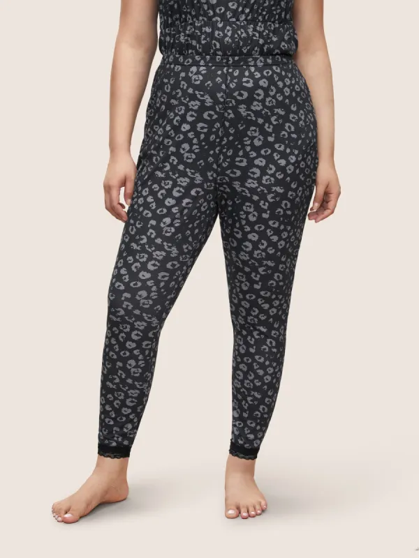 Leopard Lace Panel Slim Sleep Bottom sold by Bloomchic