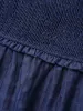 Gingham Texture Shirred Frill Trim Dress sold by Bloomchic