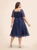 Gingham Texture Shirred Frill Trim Dress sold by Bloomchic