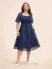 Gingham Texture Shirred Frill Trim Dress sold by Bloomchic