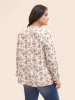 Floral Tie Knot Ruffle Trim Blouse sold by Bloomchic
