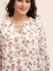 Floral Tie Knot Ruffle Trim Blouse sold by Bloomchic