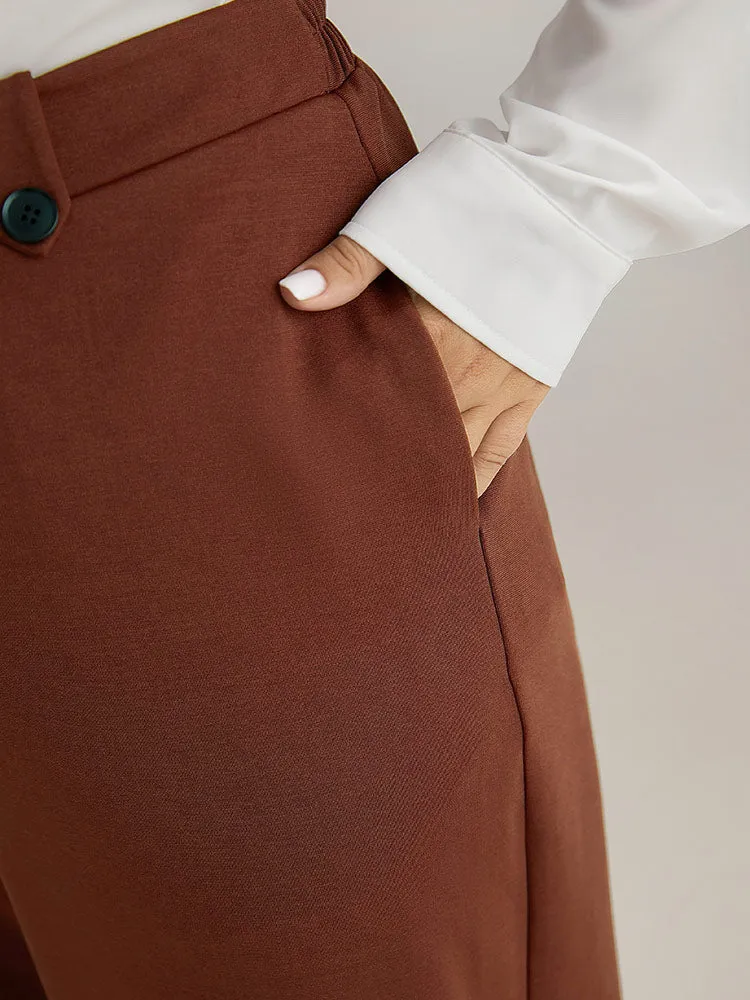 Plain Button Detail Straight Leg Pants sold by Bloomchic product image thumbnail 5