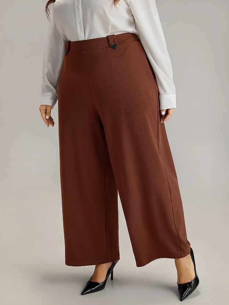 Plain Button Detail Straight Leg Pants sold by Bloomchic product image thumbnail 2
