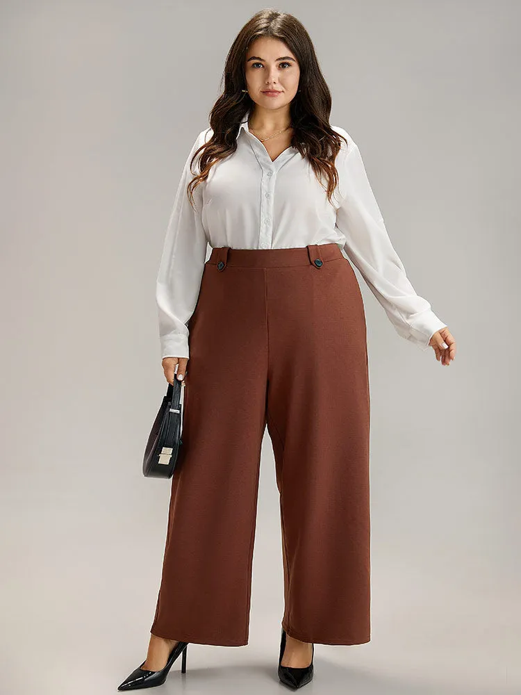 Plain Button Detail Straight Leg Pants sold by Bloomchic product image thumbnail 3