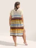 Contrast Hollow Out Ties Batwing Sleeve Swim Cover Up sold by Bloomchic