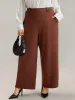 Plain Button Detail Straight Leg Pants sold by Bloomchic