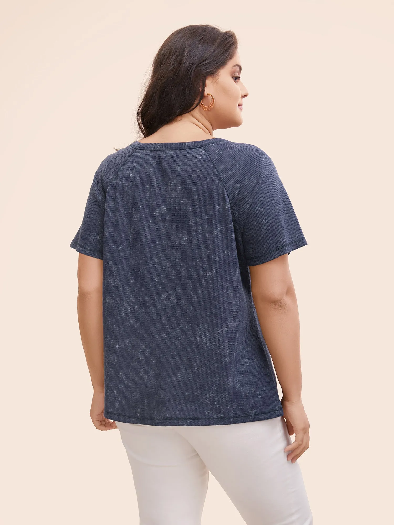 Waffle Weathering Front Placket T-shirt sold by Bloomchic product image thumbnail 5