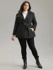 Tweed Belted Lapel Collar Button Up Coat sold by Bloomchic