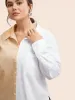 Two Tone Shirt Collar Patched Pocket Blouse sold by Bloomchic