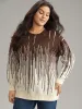 Striped Ombre Textured Elastic Cuffs Pullover sold by Bloomchic