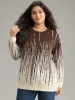 Striped Ombre Textured Elastic Cuffs Pullover sold by Bloomchic